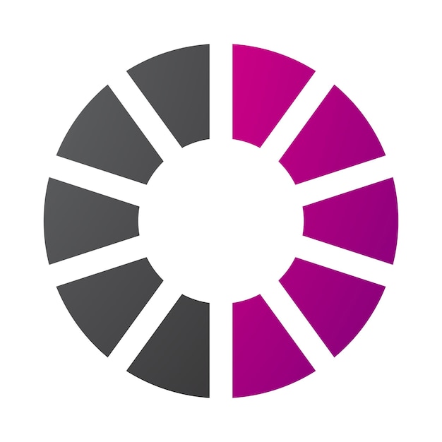 Magenta and Black Striped Letter O Icon