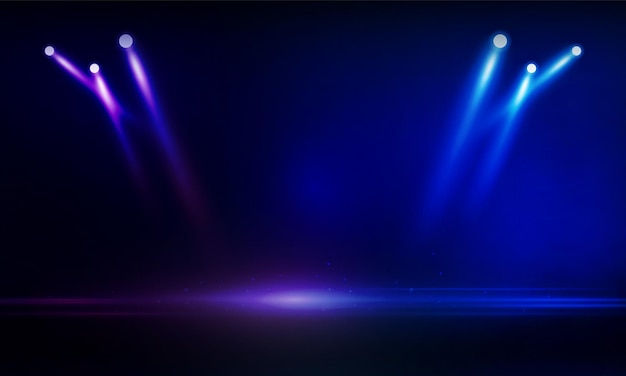 Vector magenta blue lights on the stage light floodlights vector design