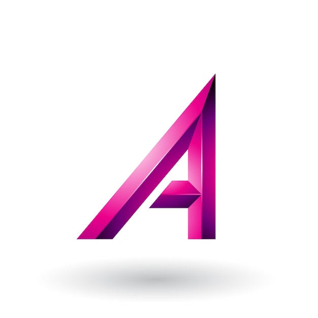 Magenta Bold и Curvy Geometric Letter A Vector Illustration