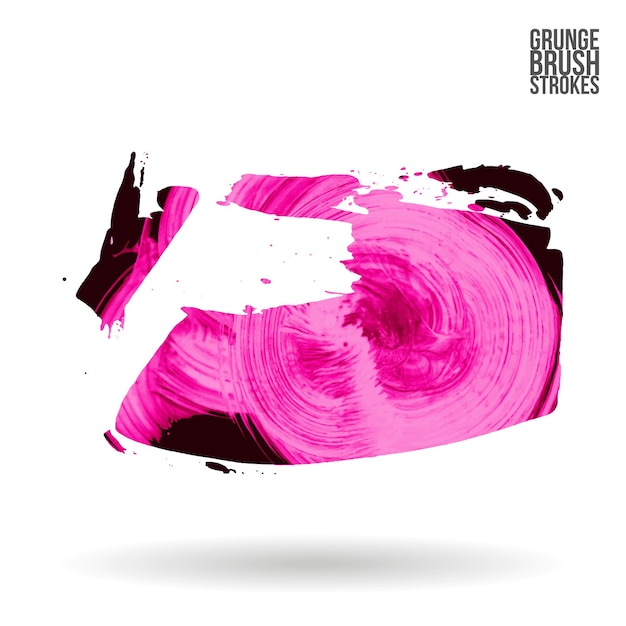 Vector magenta brush stroke and texture. grunge vector abstract hand - painted element.