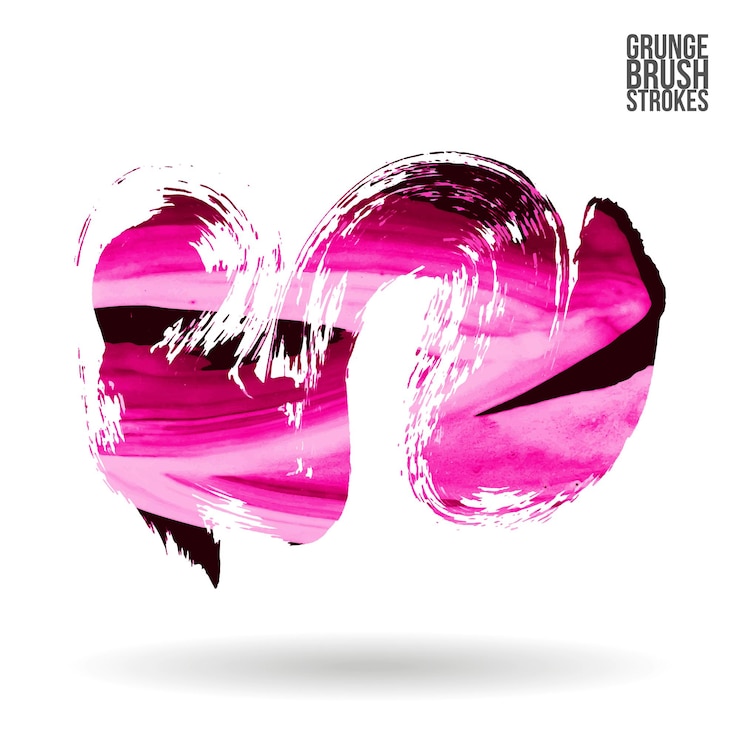 Vector magenta brush stroke and texture. grunge vector abstract hand - painted element.