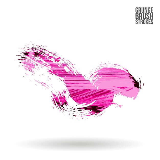 Vector magenta brush stroke and texture. grunge vector abstract hand - painted element.