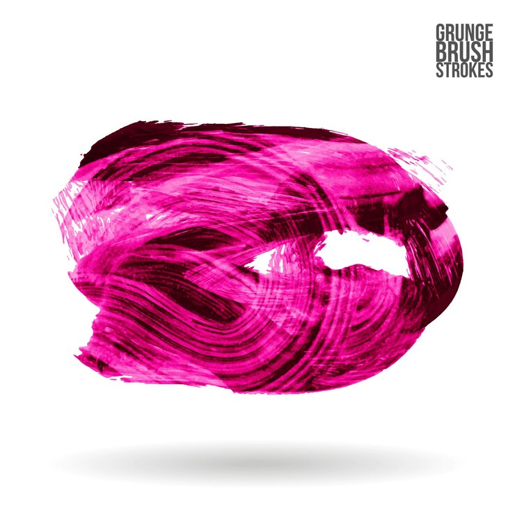 Vector magenta brush stroke and texture. grunge vector abstract hand - painted element.