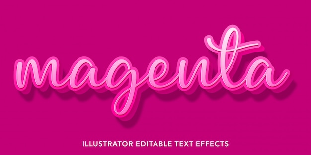 Vector magenta color text effect