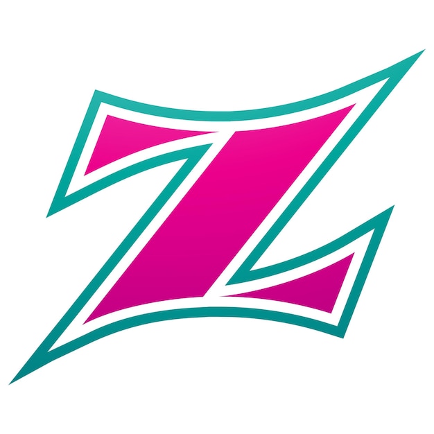 Vector magenta en groene boogvormige letter z-pictogram