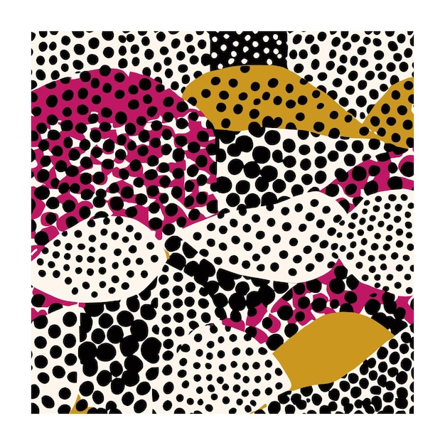 Magenta en mosterd botanische vormen textielpatroon