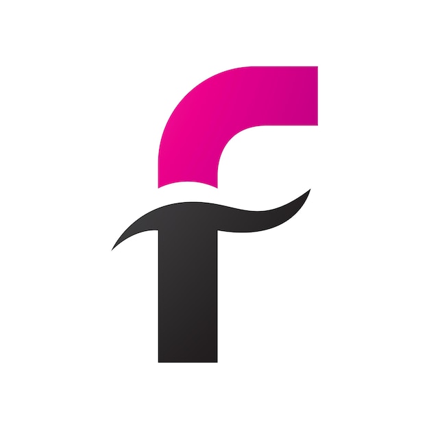 Magenta en zwarte letter F pictogram met stekelige golven