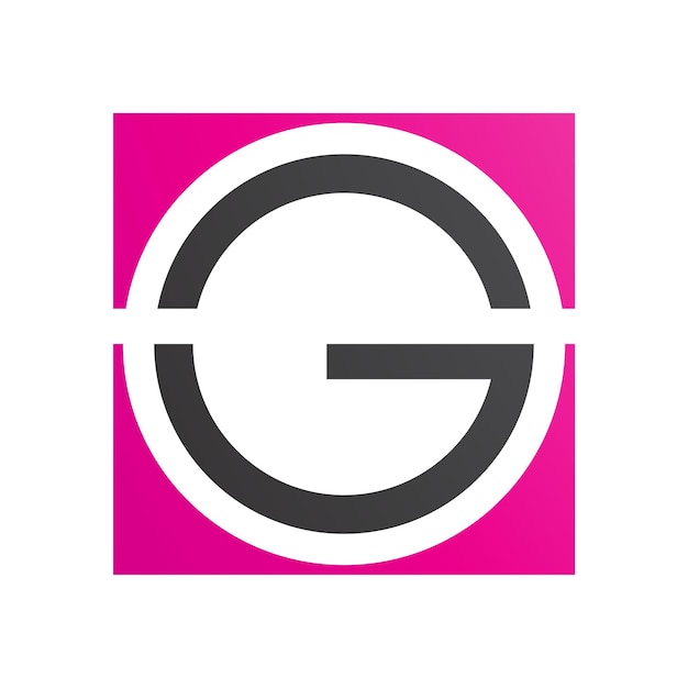 Magenta en zwarte ronde en vierkante letter G-pictogram