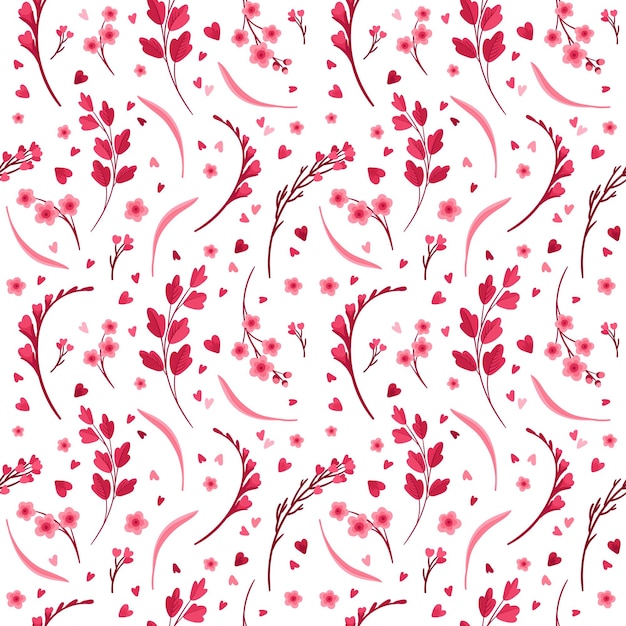 Magenta floral seamless pattern red and pink flowers endless repeat template