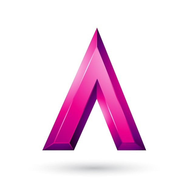 Magenta glanzende geometrische letter A vectorillustratie