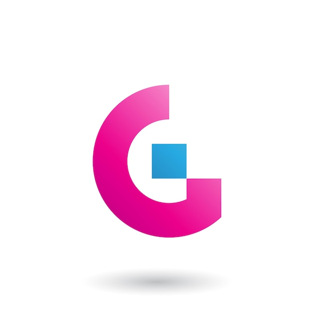 Magenta Letter G with Rectangular Shapes Vector Illustration