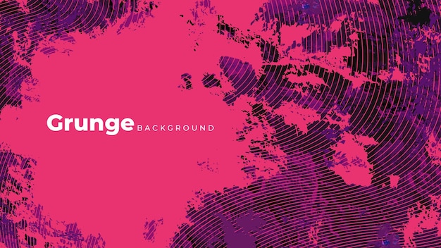 Vector magenta and purple wavy lines grunge background