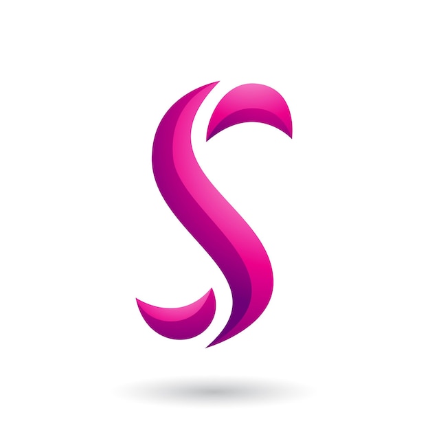 Векторная иллюстрация пурпурной змеиной буквы S