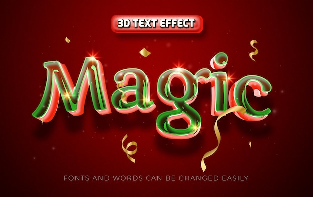 Magic 3d editable text effect style