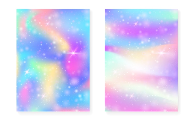 Magic background with princess rainbow gradient.  hologram
