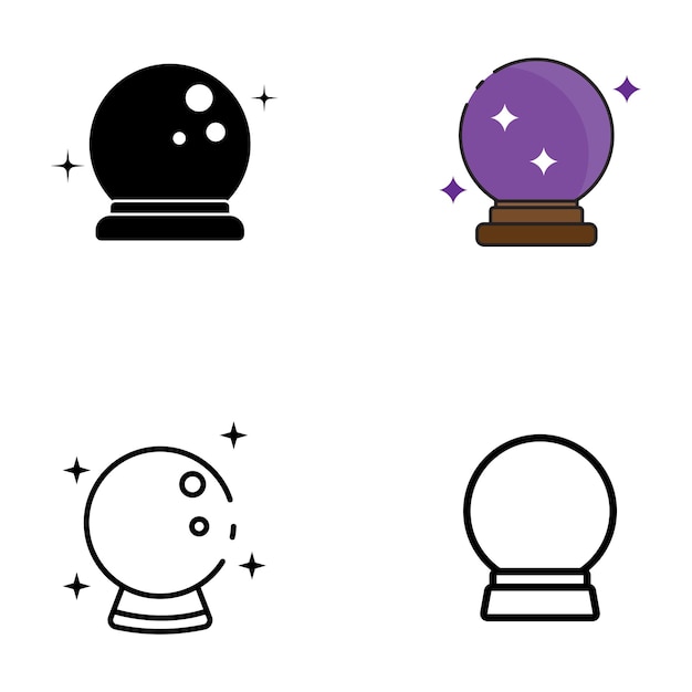 Vector magic ball icon set vector template illustration logo design