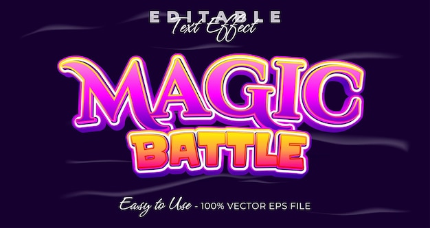 Magic battle editable text effect 3d typography in graphic styles