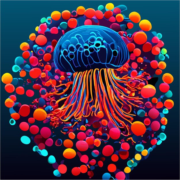 Vector the magic of bioluminescent jellyfish in art