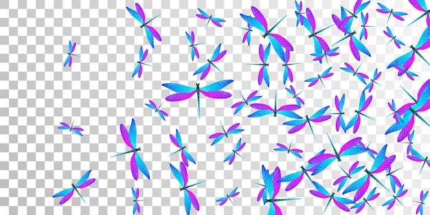 Волшебные синие фиолетовые стрекозы мультяшные векторные обои Summer col