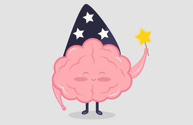 Vector magic brain character