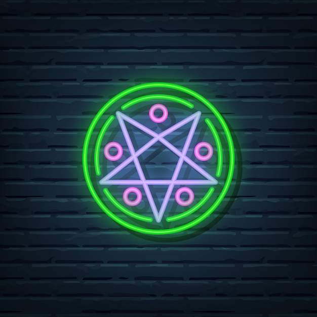 Vector magic circle neon sign vector elements