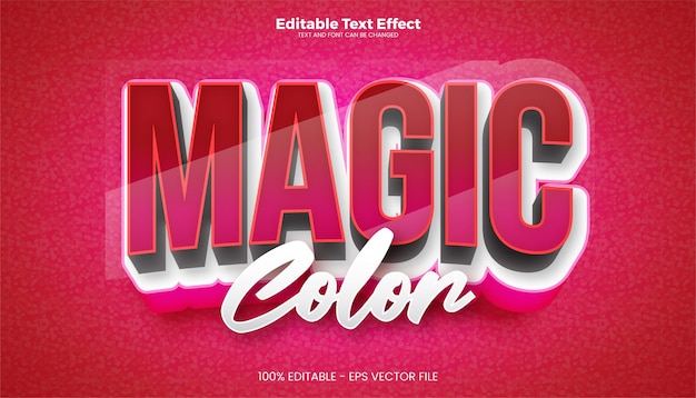 モダンなトレンド スタイルの magic color 編集可能なテキスト効果