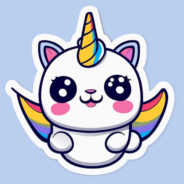 Magic cute unicorn hand drawn cartoon sticker icon concept isolated illustration