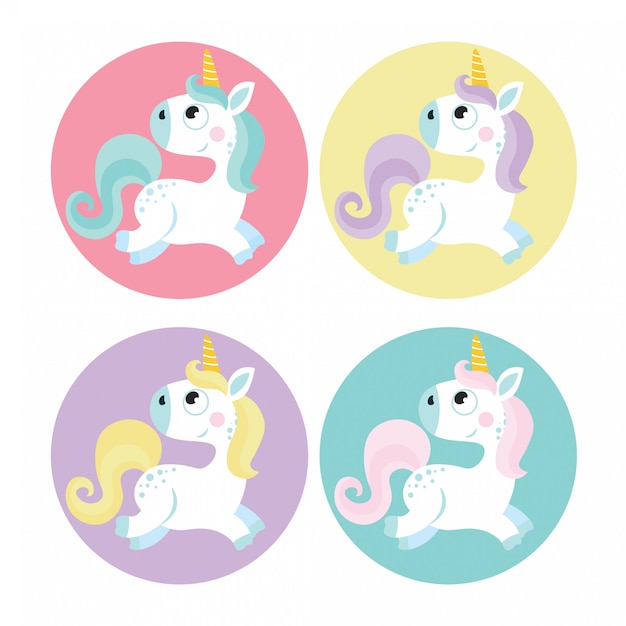 Magic cute unicorn sticker.