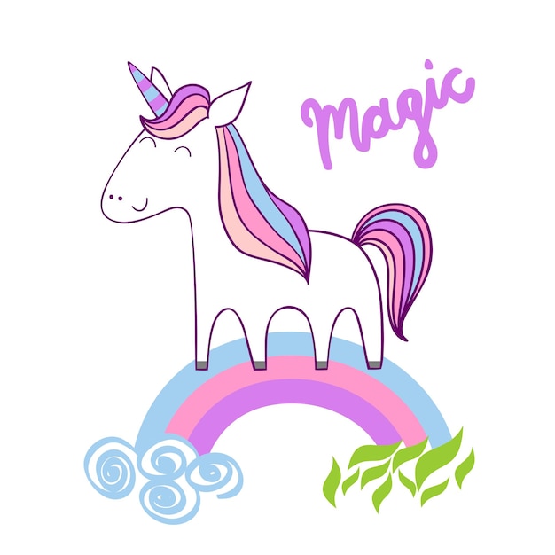 Magic cute unicorn