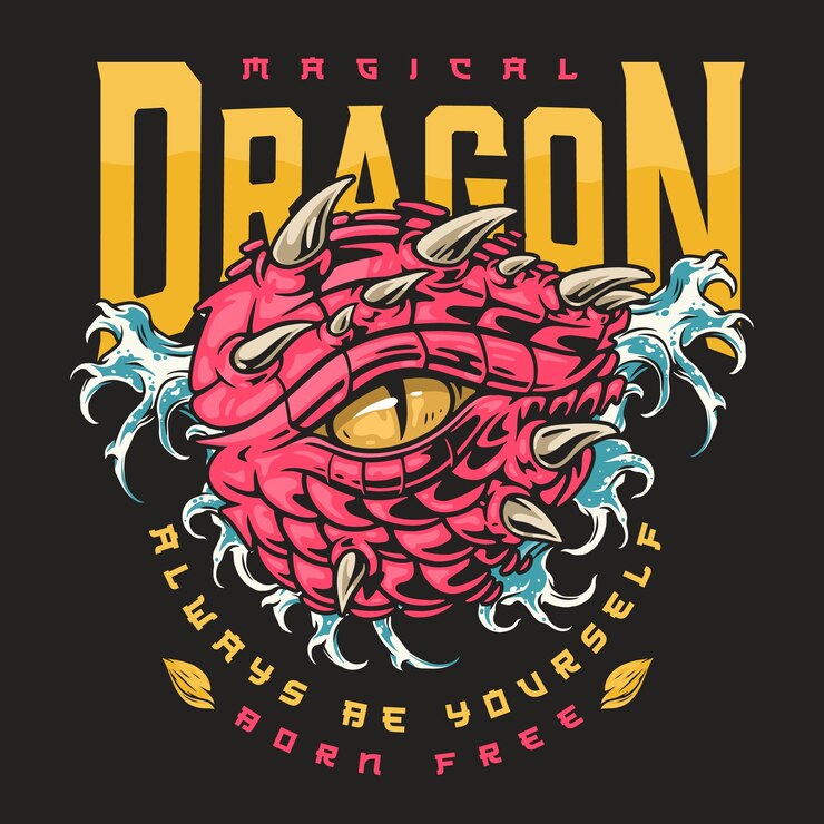 Vector magic dragon eye colorful flyer