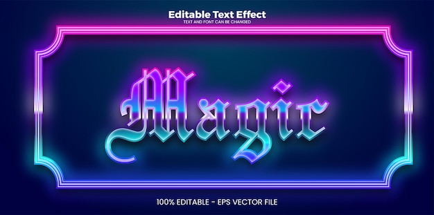 Vector magic editable text effect in modern trend style