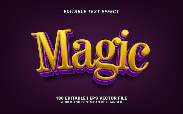 Vettore effetto testo modificabile magico