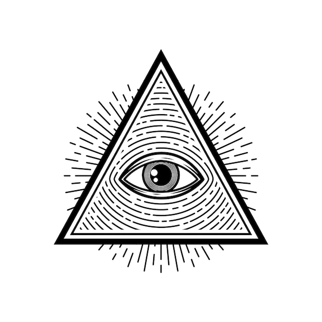 Vector magic eye in pyramid shape evil protection amulet