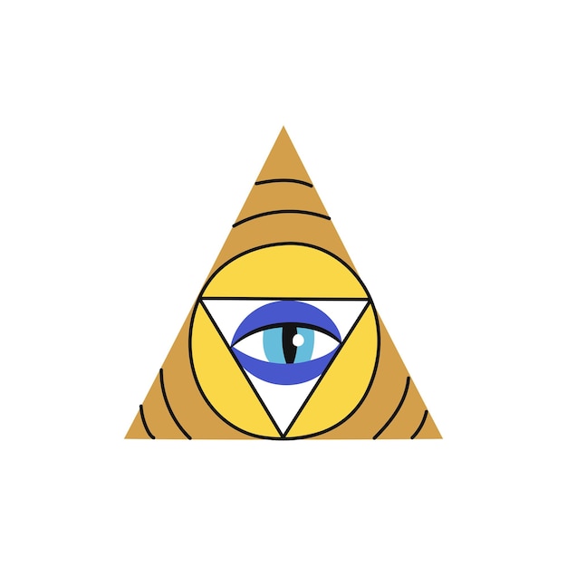 Magic eye in triangle shape evil protection amulet