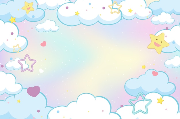 Magic fairy tale pastel sky background