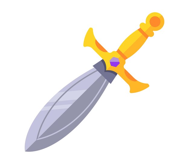 Vector magic fairy tale sword flat vector illustration