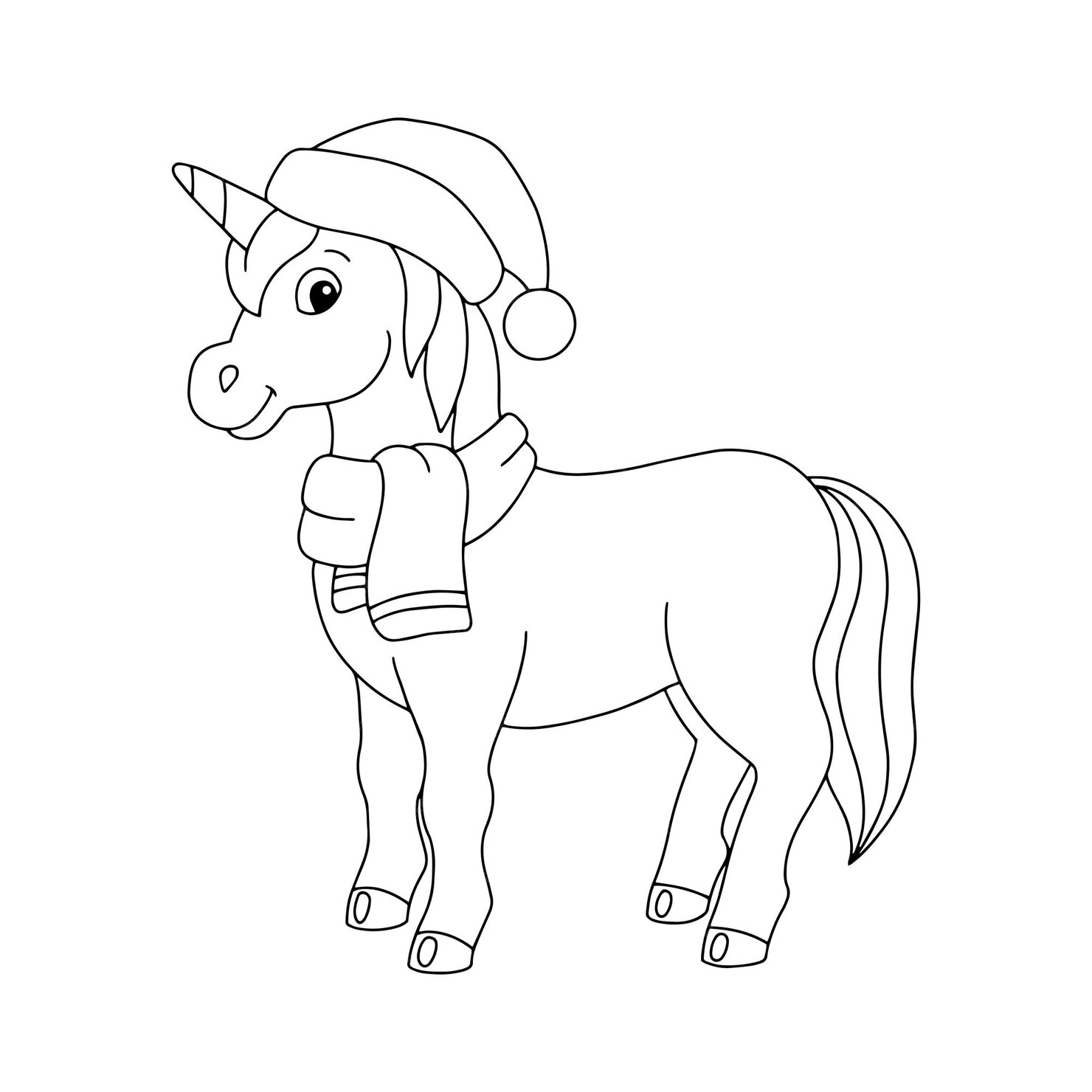 Premium Vector | Magic fairy unicorn cute horse coloring book page for kids