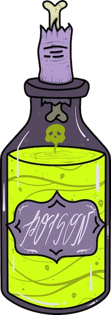 Vector magic fantasy poison potion halloween style digital art vector