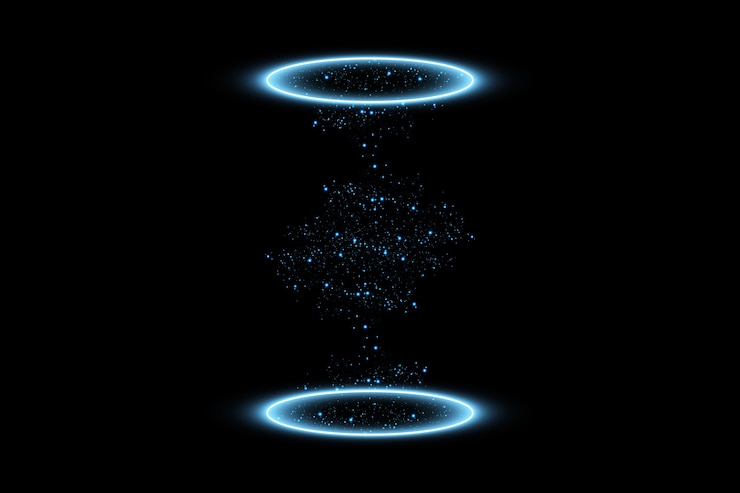 Vector magic fantasy portal. futuristic teleport. light effect.