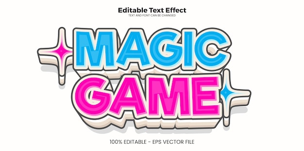 Редактируемый текстовый эффект Magic Game в современном трендовом стиле