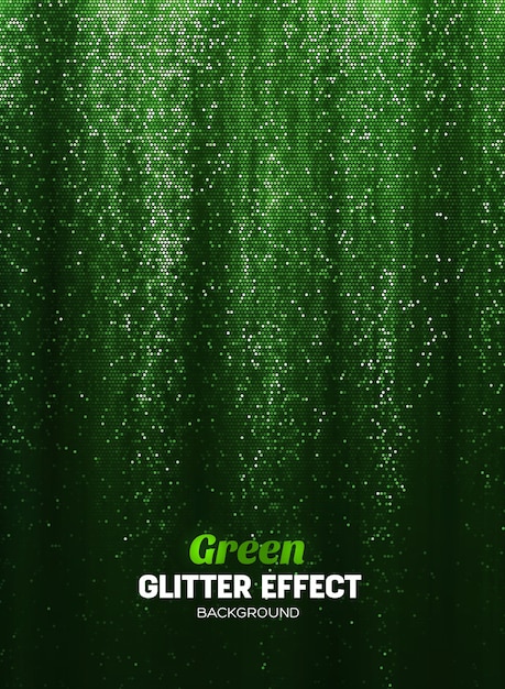 Vector magic glitter background in green color.