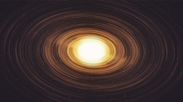 Magico buco nero a spirale d'oro su sfondo galaxy con spirale della via lattea, universo e concept design stellato, vettore