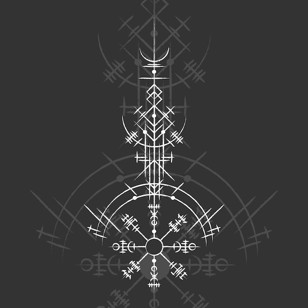 Premium Vector | Magic gray ancient viking tatoo