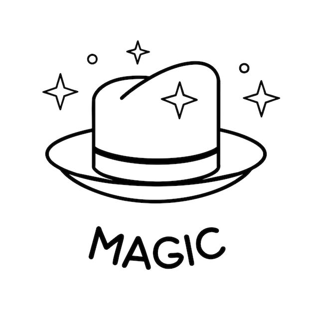 Vector magic hat logo vector art ilustration 5