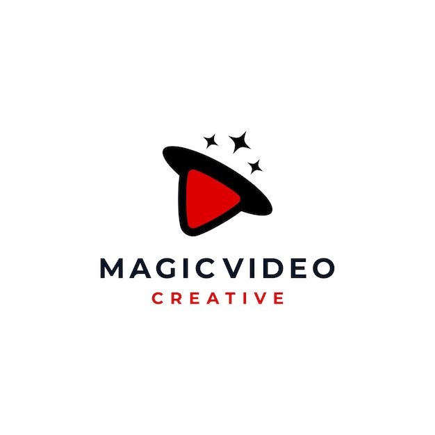 Magic Hat-pet met Play Music Video-logo-ontwerpinspiratie