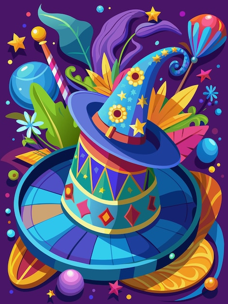 magic hat vector graphics illustration EPS source file format lossless scaling icon design