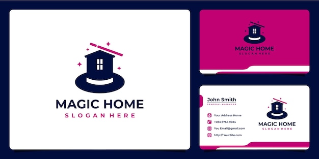 Magic home logo combine and business card