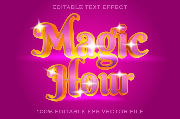 Magic hour editable text effect 3d modern text effect