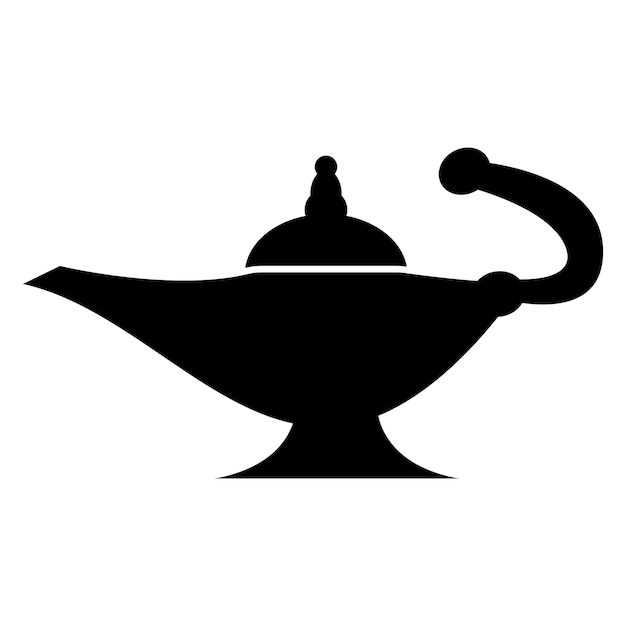 magic lamp genie icon logo template