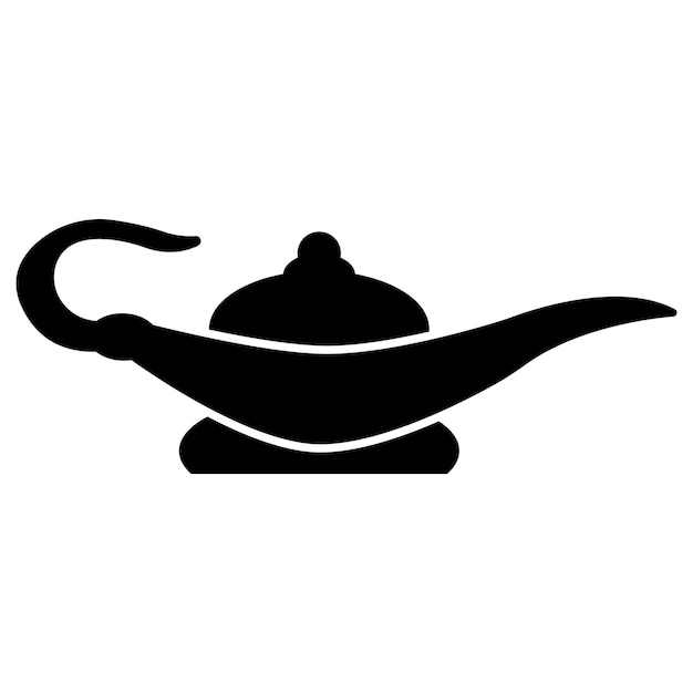 magic lamp genie icon logo template